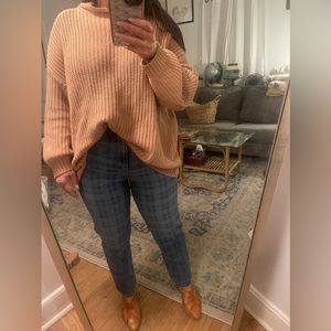 American Eagle plaid mom straight jeans